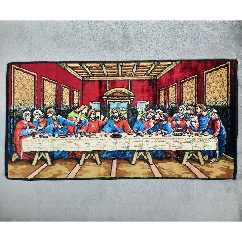 Vintage‎ The Last Supper Jesus Tapestry Wall Hanging Art Religious Made in Italy